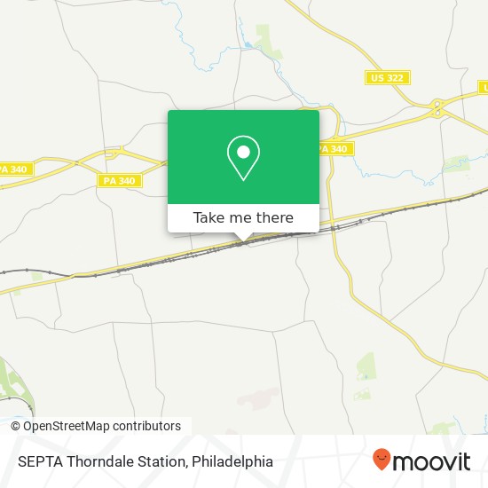 Mapa de SEPTA Thorndale Station