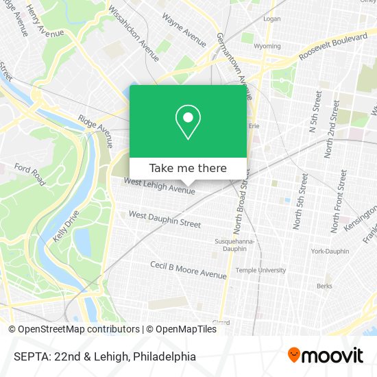 SEPTA: 22nd & Lehigh map