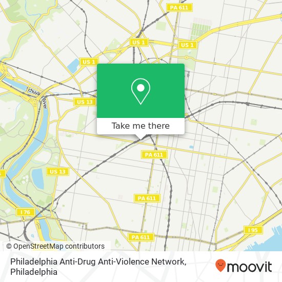 Mapa de Philadelphia Anti-Drug Anti-Violence Network