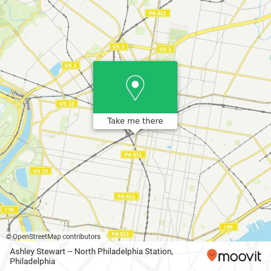 Mapa de Ashley Stewart -- North Philadelphia Station