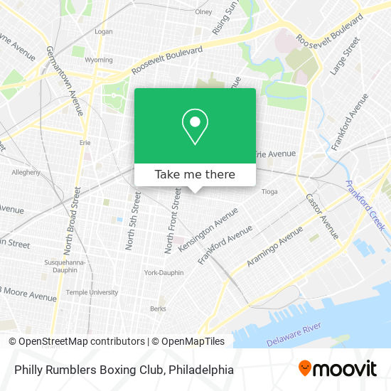 Mapa de Philly Rumblers Boxing Club