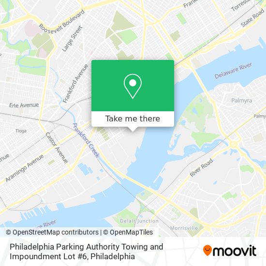 Philadelphia Parking Authority Towing and Impoundment Lot #6 map