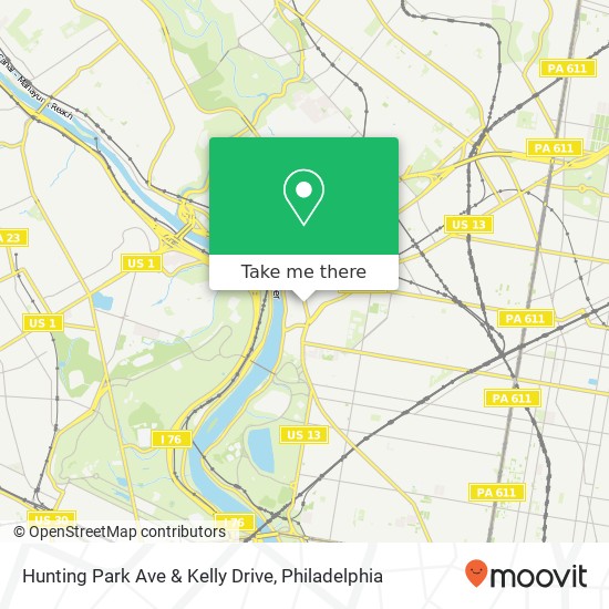 Mapa de Hunting Park Ave & Kelly Drive
