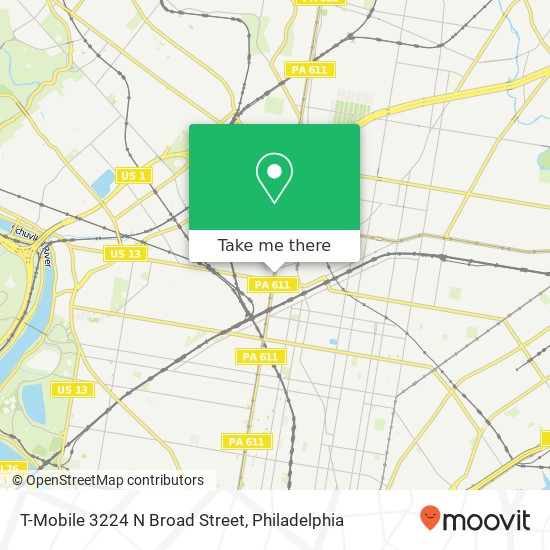 T-Mobile 3224 N Broad Street map