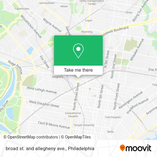 broad st. and allegheny ave. map