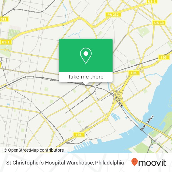 St Christopher's Hospital Warehouse map