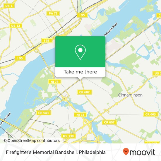 Firefighter's Memorial Bandshell map