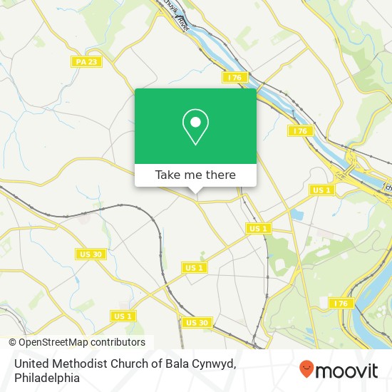 Mapa de United Methodist Church of Bala Cynwyd