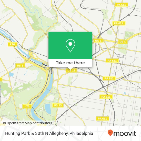 Hunting Park & 30th N Allegheny map
