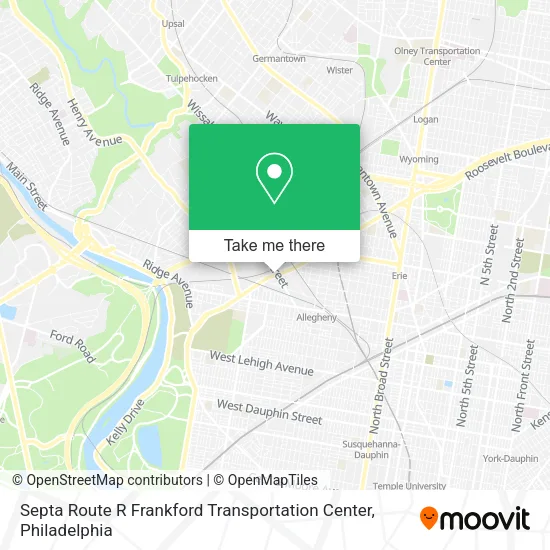 Septa Route R Frankford Transportation Center map