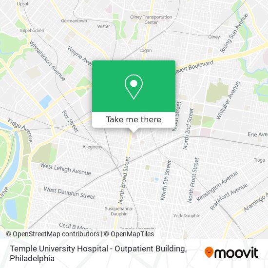 Mapa de Temple University Hospital - Outpatient Building