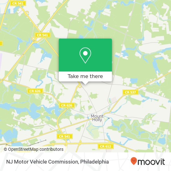 NJ Motor Vehicle Commission map