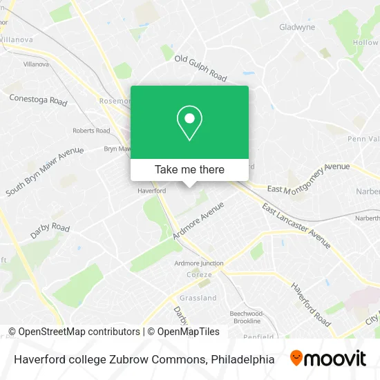 Mapa de Haverford college Zubrow Commons