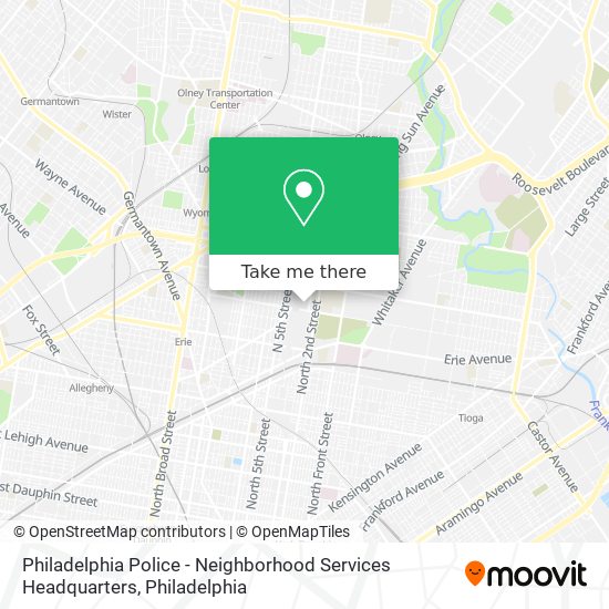 Philadelphia Police - Neighborhood Services Headquarters map