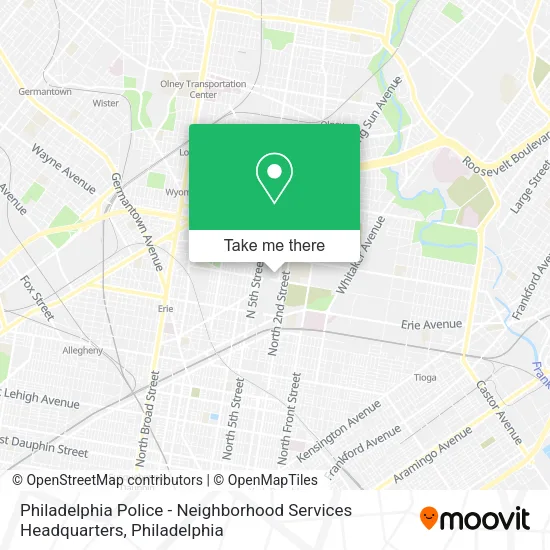 Philadelphia Police - Neighborhood Services Headquarters map