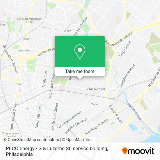 Mapa de PECO Energy - G & Luzerne St. service building
