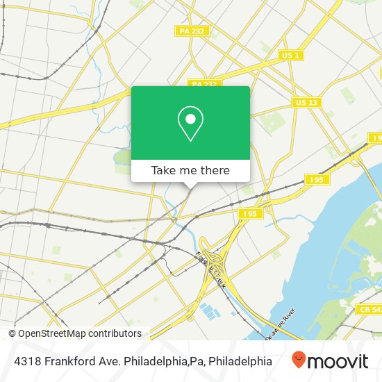 4318 Frankford Ave. Philadelphia,Pa map
