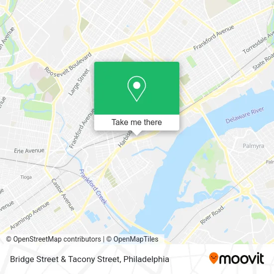 Bridge Street & Tacony Street map