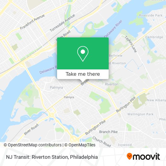 Mapa de NJ Transit: Riverton Station
