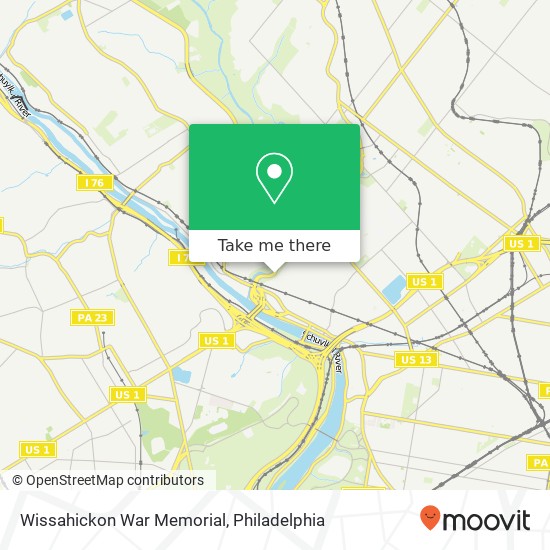 Wissahickon War Memorial map