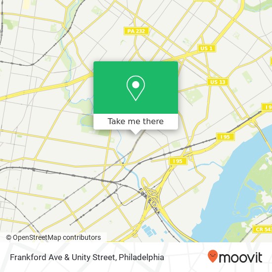 Mapa de Frankford Ave & Unity Street