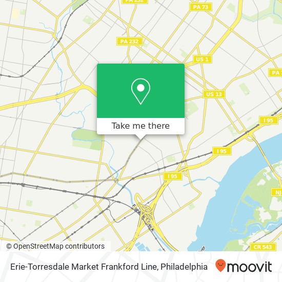 Erie-Torresdale Market Frankford Line map