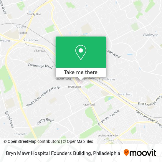 Bryn Mawr Hospital Founders Building map