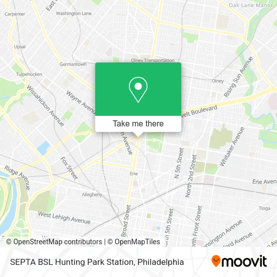 SEPTA BSL Hunting Park Station map
