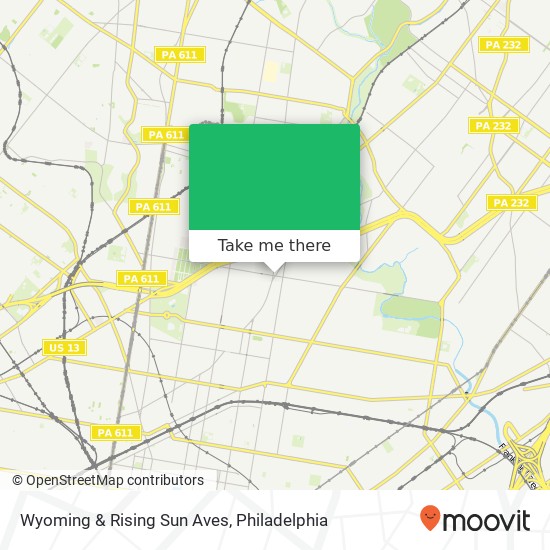 Mapa de Wyoming & Rising Sun Aves