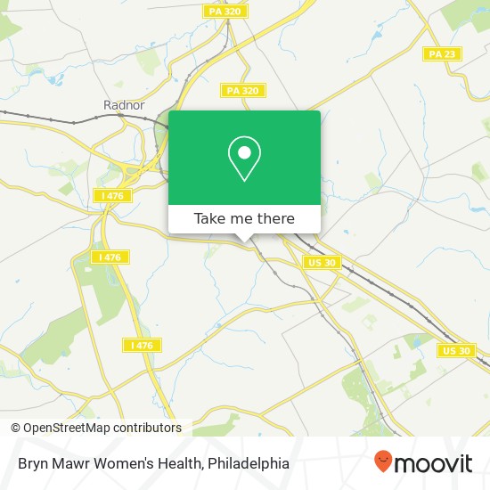 Bryn Mawr Women's Health map