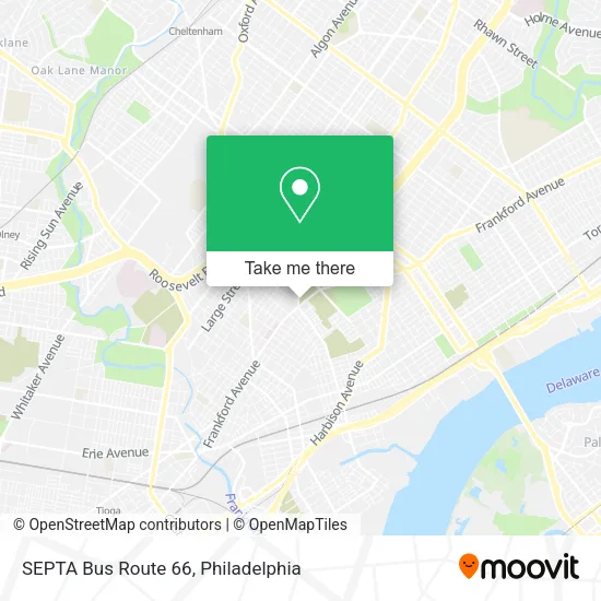 Mapa de SEPTA Bus Route 66