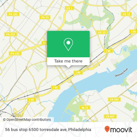 56 bus stop 6500 torresdale ave map