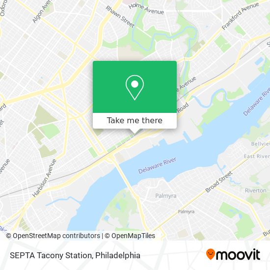 Mapa de SEPTA Tacony Station