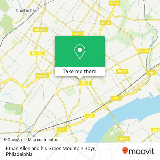 Mapa de Ethan Allen and his Green Mountain Boys