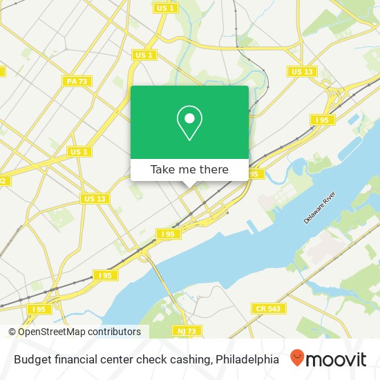 Mapa de Budget financial center check cashing
