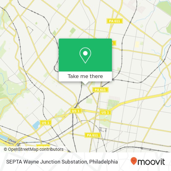 Mapa de SEPTA Wayne Junction Substation