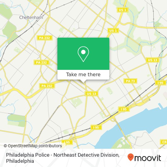 Mapa de Philadelphia Police - Northeast Detective Division