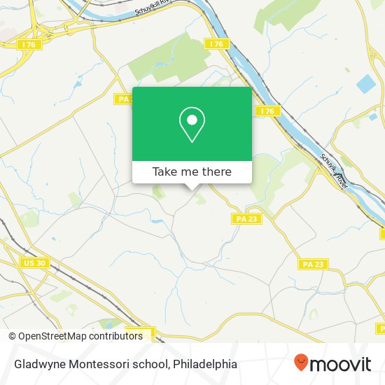 Mapa de Gladwyne Montessori school