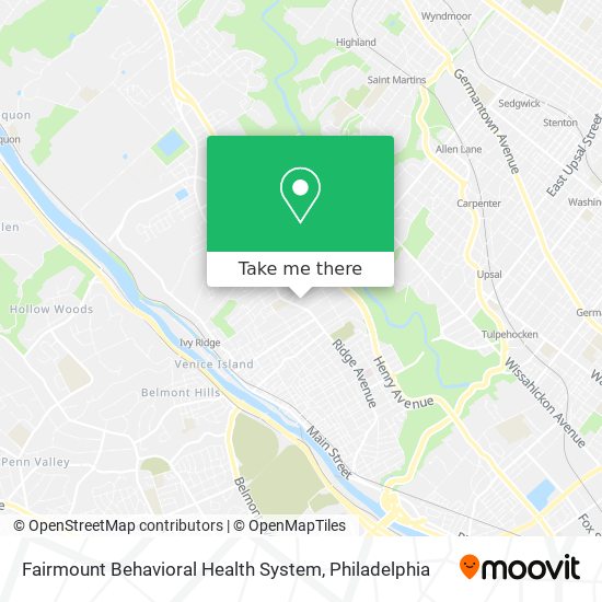 Mapa de Fairmount Behavioral Health System