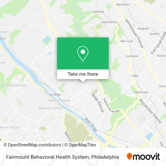 Fairmount Behavioral Health System map