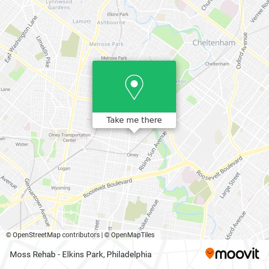 Moss Rehab - Elkins Park map