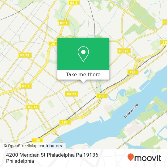 Mapa de 4200 Meridian St Philadelphia Pa 19136