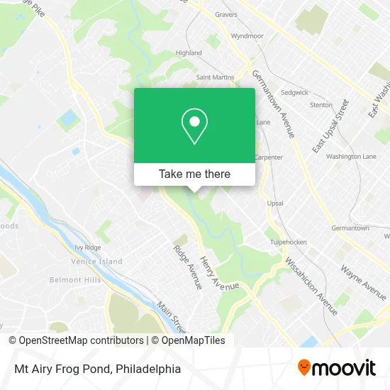 Mt Airy Frog Pond map