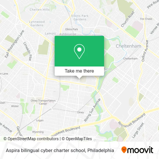 Aspira bilingual cyber charter school map