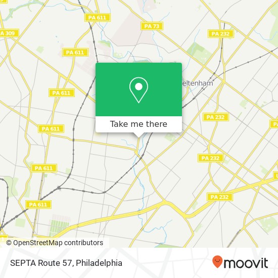 SEPTA Route 57 map