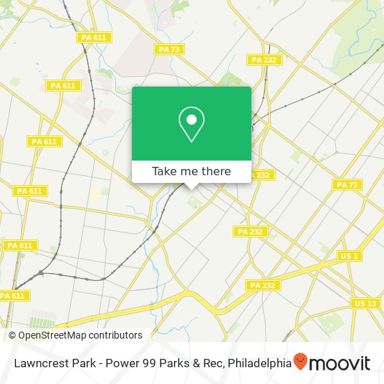 Mapa de Lawncrest Park - Power 99 Parks & Rec