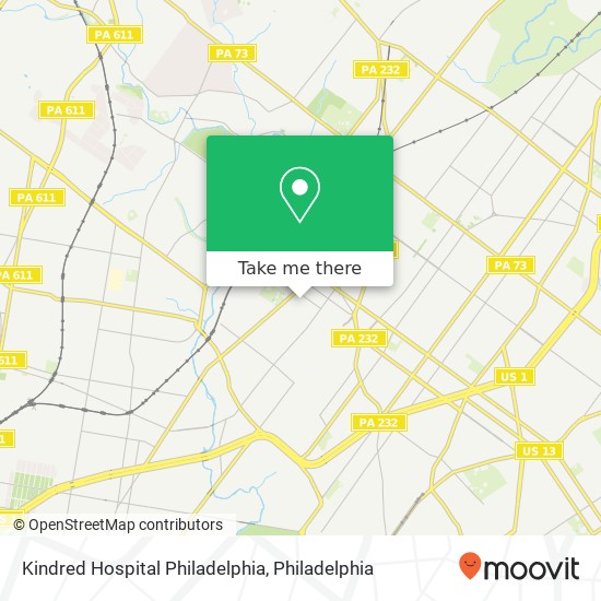 Kindred Hospital Philadelphia map