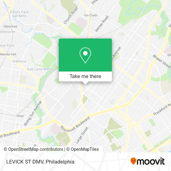 LEVICK ST DMV map