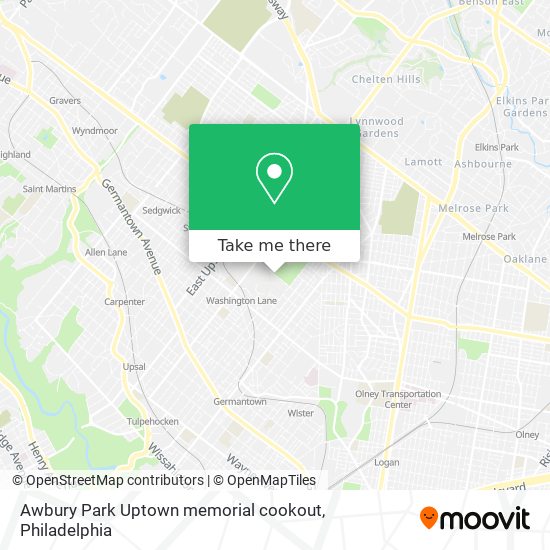 Awbury Park Uptown memorial cookout map