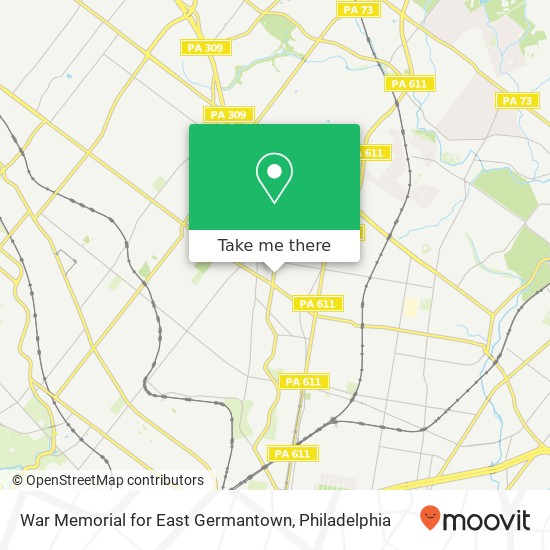 War Memorial for East Germantown map